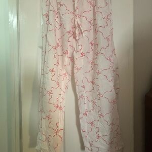 Julia Amory Pajama Pants with Red Bow Pattern - size S